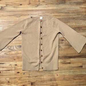 Lauren Moffatt Tan Button-Up Women's Sweater